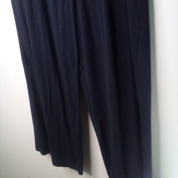 New York & Co Pants Women XL Cropped Wide Leg Attached Belt Stretch Black - Picture 13 of 14